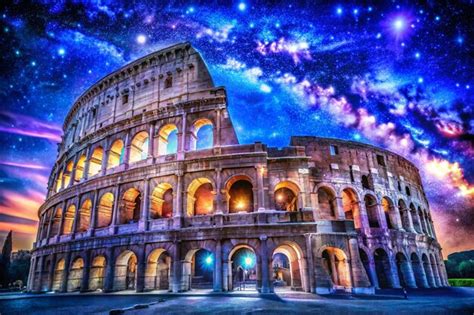 The Ancient Roman Empire Colosseum Front View The Colosseum Of Rome