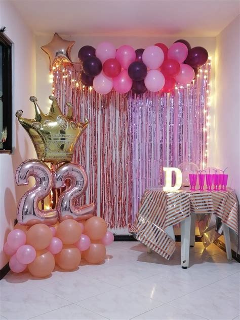 Pink And Gold 22nd Birthday Party Decorations