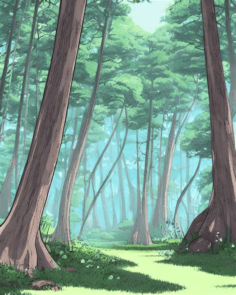 Een Rustige Open Plek In Het Bos In Studio Ghibli Stijl Creative Fabrica