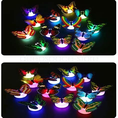 D Butterfly Led Night Light Flashing Lamp Room Party Wall Stickers