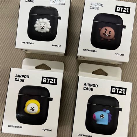 Chimmy BT21 Airpod Case Official Audio Headphones Headsets On