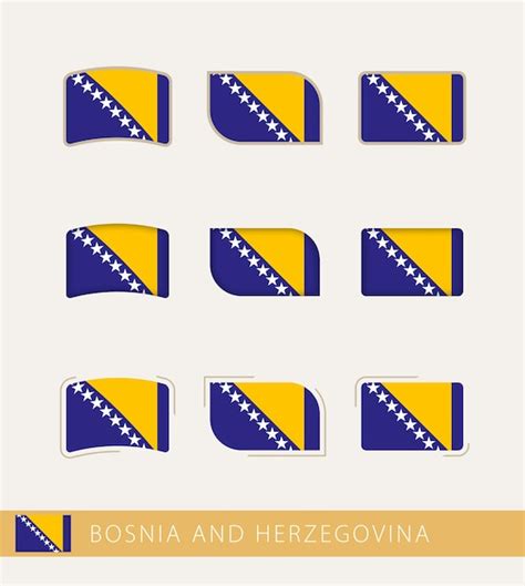 Premium Vector | Vector flags of bosnia and herzegovina collection of ...