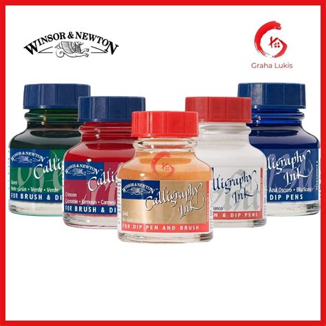 Jual Winsor Newton Calligraphy Ink Gold White Green Dark Blue