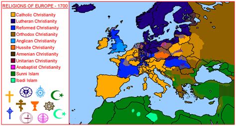 Map of The Religions of Europe in The Year 1700 | Imperator Mundi TL : r/imaginarymaps