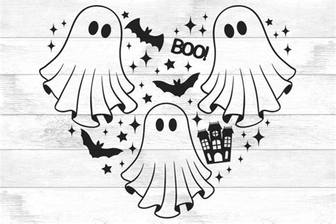 Ghost Svg Png Creepy Ghost In Heart Love Halloween Shirt