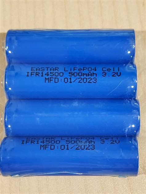 4 Pc IFR 14500 3 2v 500mAh AA LiFePO4 Rechargeable Solar Lamp Battery