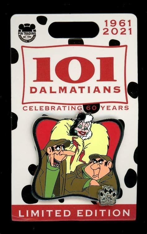 101 Dalmatians 60th Anniversary Cruella Horace Jasper Le Disney Pin 143544 3905739397