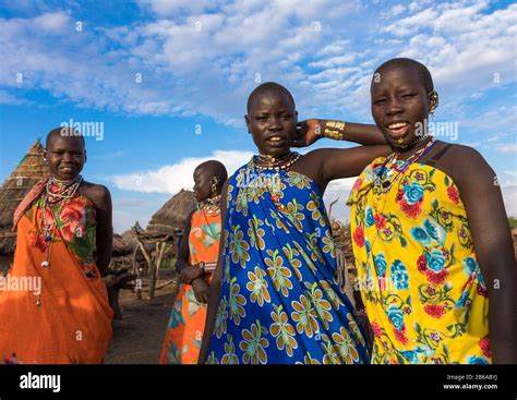 Toposa tribe women in traditional clothing, Namorunyang State, Kapoeta ...