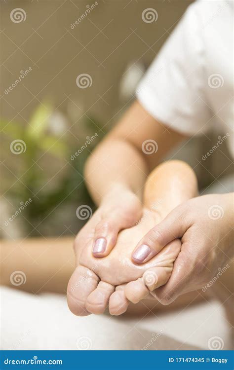 Woman Receiving Foot Massage In Spa Salon Stock Image Image Of Lifestyle Pampering 171474345