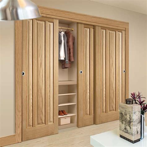 Three Sliding Maximal Wardrobe Doors And Frame Kit Kilburn 3 Panel Oak