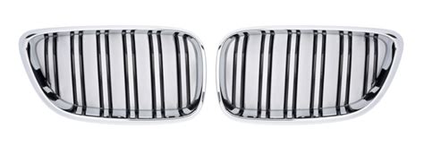 2x Grilles De Calandre BMW F22 F23 Doubles Lames Look M2 Chrome Noir