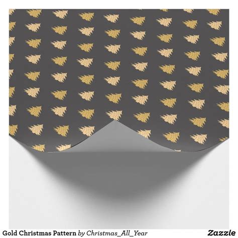 Gold Christmas Pattern Wrapping Paper | Gold wrapping paper, Christmas ...