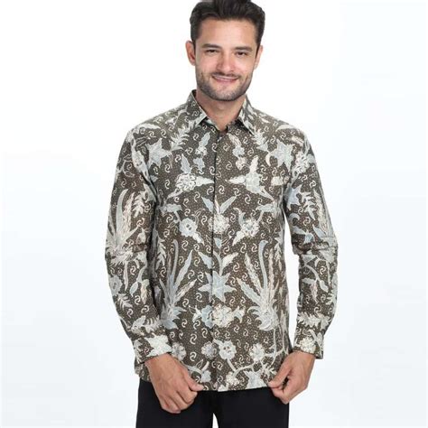 Jual Zarming Kemeja Batik Pria Lengan Panjang Batik Tulis Pewarna Alami