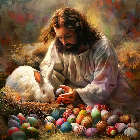 Printable Easter Cards, Jesus Creating the Easter Bunny & Dying Easter ...
