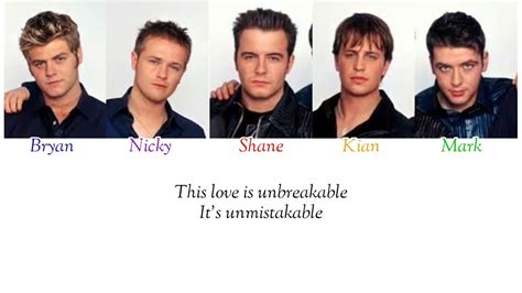 Westlife Unbreakable Color Coded Lyrics Youtube