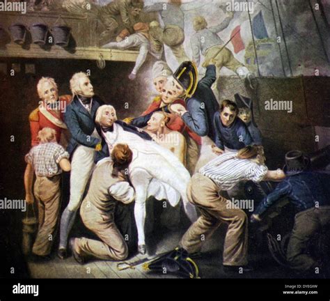 Nelson wounded at the Battle of Trafalgar Stock Photo: 68547441 - Alamy