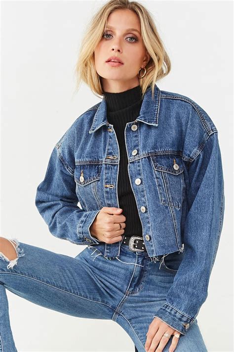 Cropped Denim Jacket Forever 21 Cropped Denim Jacket Cropped Denim Jacket Outfit Cropped Denim