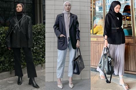 Inspirasi Ootd Blazer Hitam Hijab Dari Selebgram Outfit Makin Kece