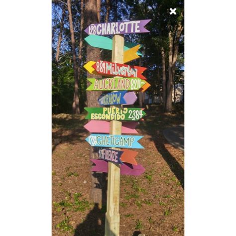 Set Of 15 Custom Hand Painted Coastal Directional Signs Bright Color