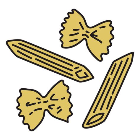 Diseño Png Y Svg De Icono De Pasta Farfalle Y Penne Para Camisetas