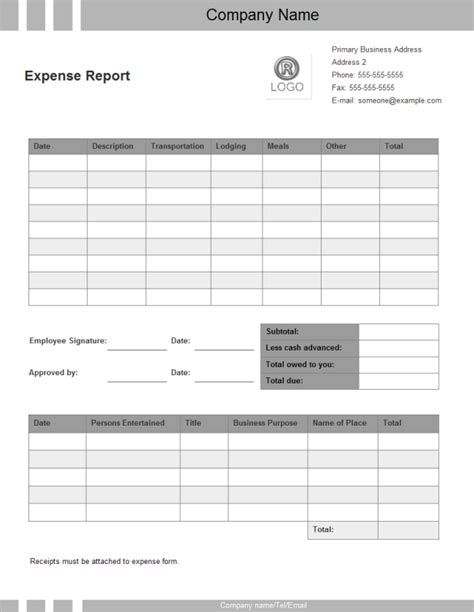 Employee Expense Report | Free Employee Expense Report Templates