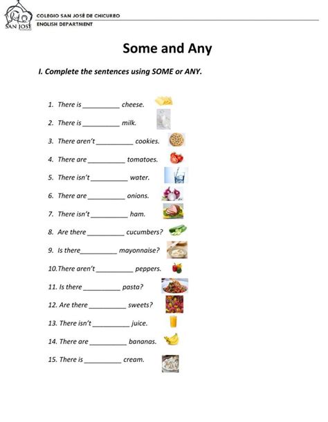 Some And Any Exercises For Elementary Some Or Any Worksheet