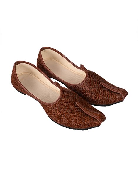 Buy Aristitch Men Brown Textured Suede Jute Mojari Casual Shoes For Men 18679238 Myntra