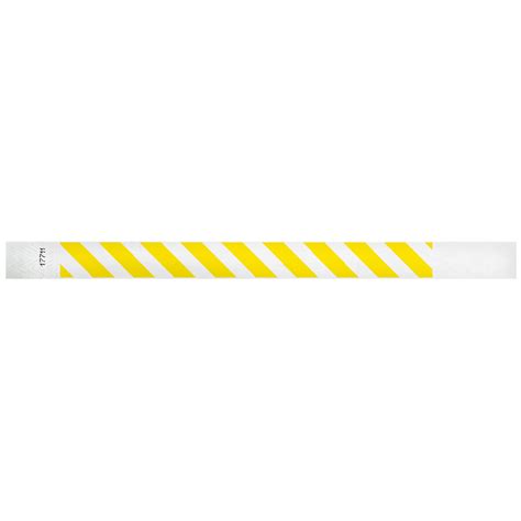 Carnival King Neon Yellow Striped Disposable Tyvek® Wristband 34 X 10