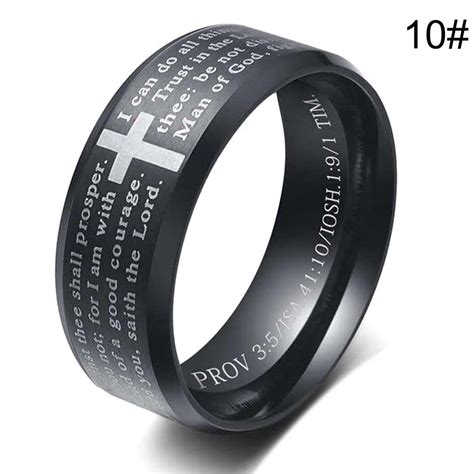 Koupit Online Fashion Cross Christian Bible Ring Rotating Punk