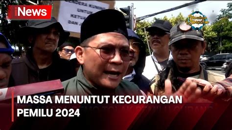 Ratusan Massa Datangi Kantor KPU Demo Tolak Kecurangan Pemilu 2024