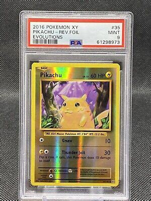 Psa Mint Pikachu Reverse Holo Xy Evolutions Pokemon Card Cs