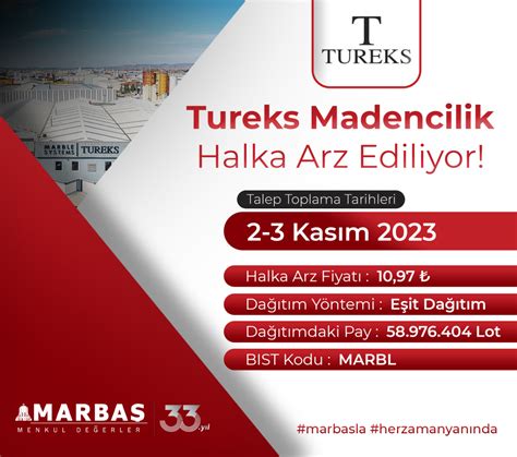 Tureks Turunç Madencilik İç ve Dış Tic A Ş Halka Arz Ediliyor MARBAŞ