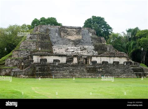 The Sun God Temple Pyramid In Altun Ha Ancient Mayan City The