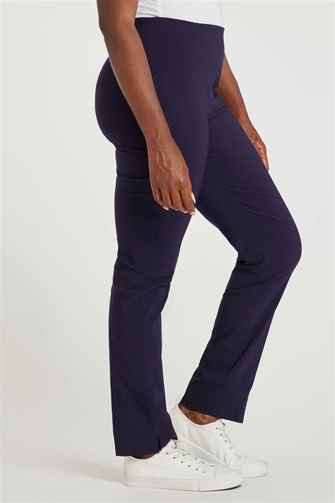 Navy Slim Leg Elasticated Waist Trousers Bonmarché