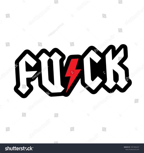 Fuck White Letters Black Outline Red Vetor Stock Livre De Direitos 1957406437 Shutterstock