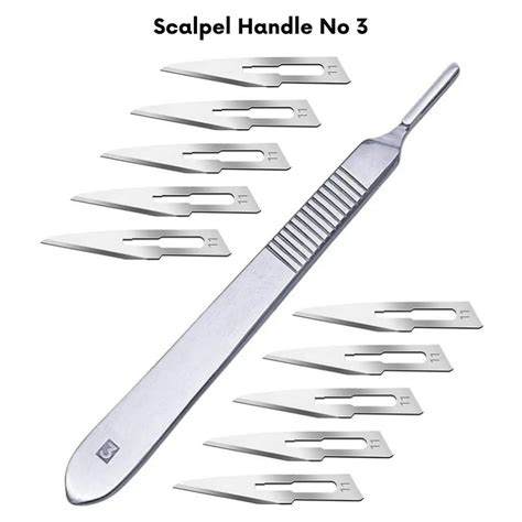Surgical Blade With Scalpel Handle No 3 For Surgical Incisions Blade