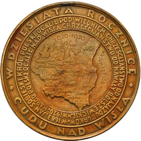 Medal 1930 Pius XI X lat Cudu nad Wisłą