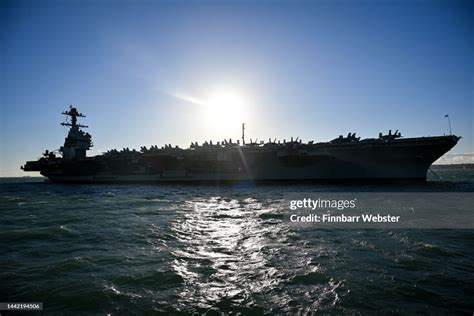 Aircraft Carrier USS Gerald R. Ford, on November 17, 2022 in Gosport ...