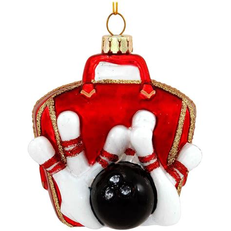 Bowling Ball Bag With Pins Glass Ornament Bowling Ball Bag Glass