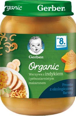 Gerber Organic Warzywa Z Indykiem I Pe Noziarnistym Makaronem