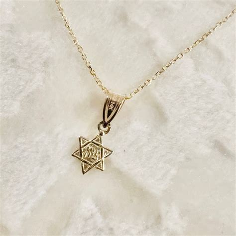 14K Gold Star Of David Pendant 14K Gold Jewish Star Pendant Small