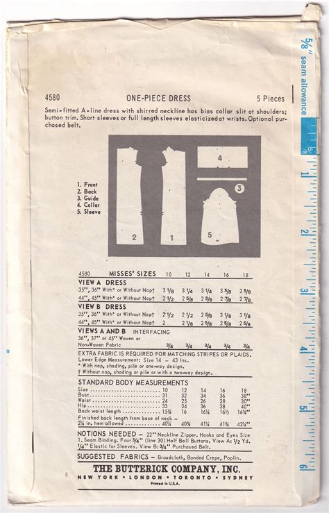 Vintage 1968 Butterick 4580 Sewing Pattern Misses One Etsy