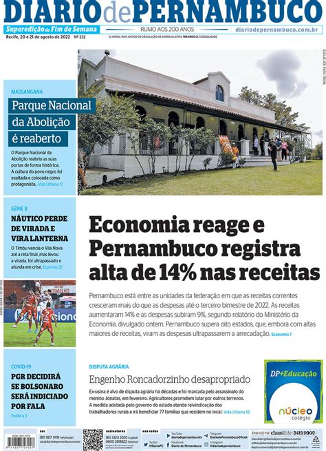 Capa Diario de Pernambuco Terça 12 de Maio de 2020