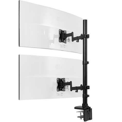 Vivo Dual Vertically Stacked Ultra Wide Monitor Desk Mount With