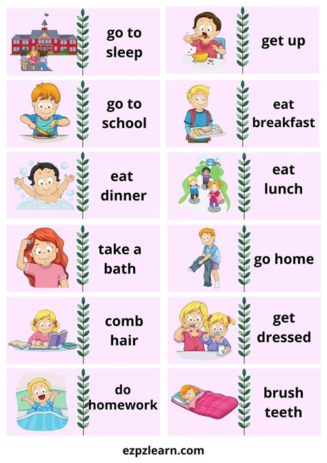 Action Verbs Dominoes With Images Ezpzlearn English Classes For