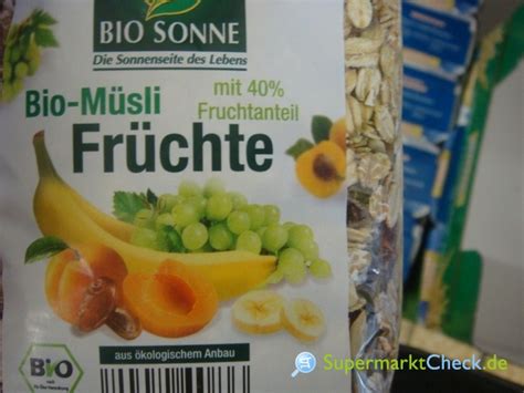 Bio Sonne Bio Müsli Früchte Preis Angebote Kalorien Nutri Score