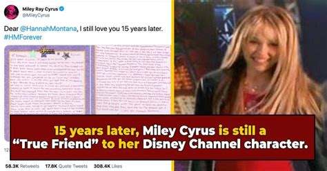 Miley Cyrus Writes Heartfelt Letter To Hannah Montana In Honor Of The Shows Fifteenth