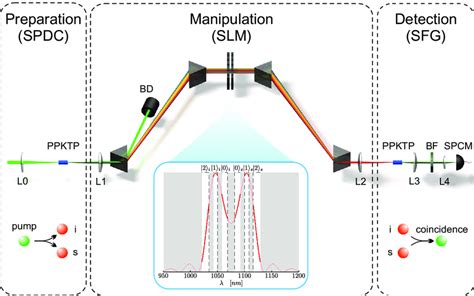 Schematic View Of The Experimental Setup Preparation Entangled Download Scientific Diagram