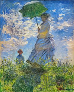 Claude Monet Frau Mit Sonnenschirm Madame Monet Ihr Sohn Kunstdruck