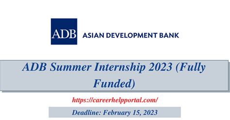 Adb Summer Internship 2023 Fully Funded Career Help Portal